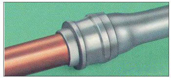 Вид готового локрингового соединения AL-CU (алюминий-медь)